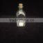 150ml square clear empty glass bottle with cork lid
