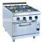 Restaurant Hotel Kitchen 4 Burner Gas Cooking Range with Oven