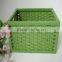 Wholesale Square Green Handmade Weaving Natural Paper Basket