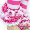 Pink White Strip Knit Cotton 8 Layers Ruffle Icing leggings fall winter children girls ruffle icing pants