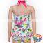 Lovely Kids Swimsuit Models Fancy Florals Ruffles Kids One Piece Swimsuit