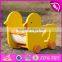 New design lovely duck shape wooden pull car toy for toddlers W05B158