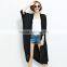 New Black Oversize Blouse Women Chiffon Kimono Long Cardigan Half Sleeve Coat Zipper Jacket Blusas Tops Beach Cover Up for Women