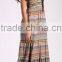 rayon printed spaghetti strap V-neck maxi dress