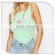 Summer Style Pale Green Women Body Suit With Cute Print