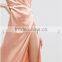guangzhou clothing oem summer thigh split party satin maxi dress