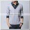Men V-neck contrast color cashmere pullover sweater