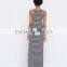 Latest design new model girl sleeveless strip long maxi cotton jersey dress