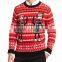 Men Red Sweater Two Robots Pattern Christmas Sweaters Ladies