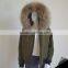 Myfur Military Custom Sublimated MA1 Camo Bomber Jacket Wholesale with Real Raccoon Fur Hood