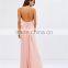 2016 Guangzhou Shandao Apparel Outsourcing Companies Summer Sleeveless Backless Sexy Pink Maxi Dresses