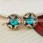 Wholesale Fashion jewerly round shape star engraved earring stud