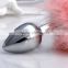 35CM Fox Tail Butt Plug Aluminum Alloy Anal Massager Pink Sex Toy Adult Games Sex Products
