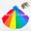Colorful Fashion Rainbow Women Rain Poncho