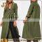 Hotsales Nice Army Green Fashion Pant Design Coat for Ladies Long Style Coats Parka