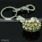 Fashion Heart Shaped Metal Keychain with Crystal Diamond for Wedding Gift