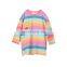 2020 children's spring and autumn western style rainbow striped princess dress