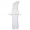 2015 sey fashion long white one shoulder women wholesale bandage dress cocktail party elegant one shoulder floor-length dress