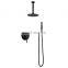 HM003 Round luxury SHOWER curah hujan rain shower fall faucet set kran & spa black brass