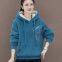 Fleece and heavy hoodie for lady's new lamb wool hoodie double-sided cashmere European coat