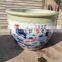 Luxury Large Size Blue And White Porcleain Hand Paint Craft Ceramic Fish Pot Fish Bowl Planters