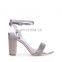 Ladies Latest Design High Heels Silver Diamante Embellished Block Heel Women Party Sandals Shoes Other Colors Are Available