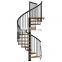 Indoor outdoor used glass iron handrail wood spiral staircase design price