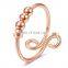 Copper Simplicity Women Adjustable Finger Anti Beaded Sterling Silver Fidget Rings Anxiety