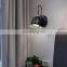 HUAYI Factory Wholesale Black Iron Lamp Body Indoor Bedroom Hotel Wall Mounted LED Wall Lamp