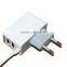 EU Plug Dual Micro USB Travel Charger 1.2m/1.5m/1.8m Long Cable with ABS Copper Meterial