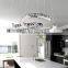 Circle LED Pendant Light For Study Bedroom Hotel Crystal Hanging Lamp Lighting Fixture