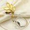 Cheap Rose Gold Leaf Napkin Rings Metal Maple Leaf Napkin Ring Holder Silver Wedding Napkin Ring Buckle For Table Decoration