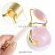 100% Natural Jade Stone Rose Quartz Face Massage Roller Kit For Women Gua Sha Set