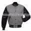 Wool Fabric Black Baseball Jacket with polyester lining leather Sleeves jacket college jackets Embroidered patch work