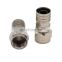 F crimp male connector for RG58/RG589/RG6, rf connector Nickel plated