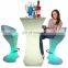 New design fashion shape mRohstifunctional plastic tea coffee table led bar furniture table and chair for event nightclub