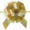 Pull String Ribbon Bow,Satin Ribbon With Cutting,laminated with shinny laser ribbon gold pull bow for decorative