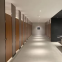 Wood Grain Design Washroom Cubicle Restaurant Bathroom Stalls Modern Toilet Cubicle Partition