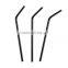 Eco-friendly Plastic straw Black felxible plastic drinking straw, hard straw with spoon, black jumbo straw