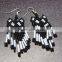 Black Stone Fashion Jewellery Boho Hippie Loop Earrings Beads Earring