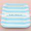 Green Stripe Square Paper Plates Wedding/Christmas Party Tableware