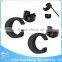 ZS20414 stainless steel alphabet stud earring black plated j shaped earrings