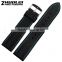 22|20mm waterproof black high quality rubber watch strap with stainless steel buckle