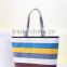 Personalized Embroidery Monogram Stripe Canvas Handbag Tote