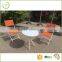 Cheap garden aluminum 3pcs folding chair two chiar and table set bistro set in metal