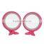 becautiful color hand held led light up cosmetic mirror/2 sides magnifying mirror