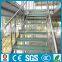 double stringer stainless steel straight stairs with glass treads professional design