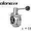 SS304/316L sanitary diary threaded butterfly valve