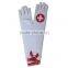 white halloween costume long arm gloves