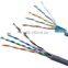 SGS CE Certified FR PVC Sheath Jacket 4PR 26AWG 0.4mm Solid Bare Copper Cat5e UTP Computer Cable